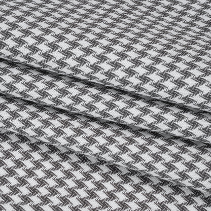 Cotton Twill - Charcoal, Light Gray and White Houndstooth - Deadstock
