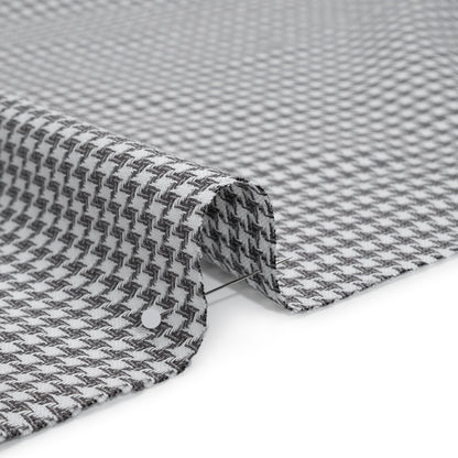 Cotton Twill - Charcoal, Light Gray and White Houndstooth - Deadstock