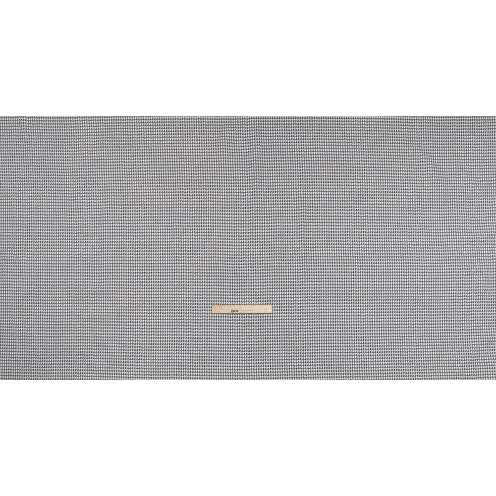 Cotton Twill - Charcoal, Light Gray and White Houndstooth - Deadstock - Full