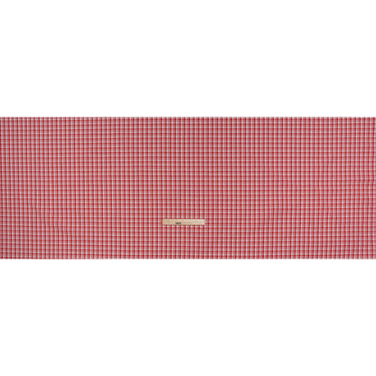 Cotton Shirting - Scarlet Red and White Classic Plaid - Deadstock