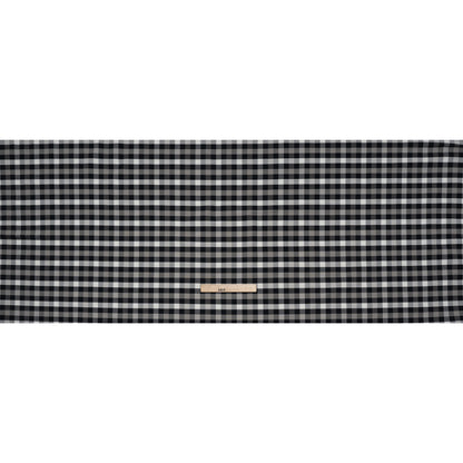 Cotton Oxford Shirting - Midnight Blue, Light Gray and White Checks - Designer Deadstock