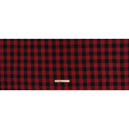Brushed Cotton Twill - Red and Black Buffalo Check - Deadstock