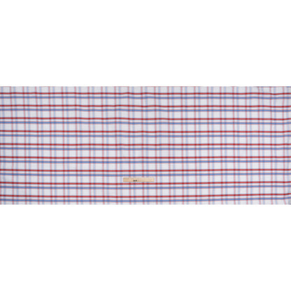 Cotton Oxford Shirting - Light Blue, Red and White Plaid - Deadstock Full