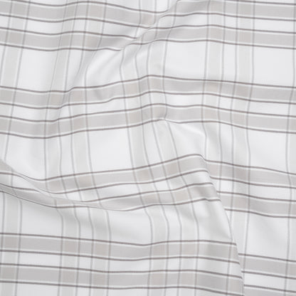Cotton Oxford Shirting - Gray and White Plaid Check - Deadstock