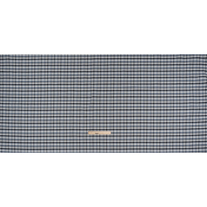 Cotton Oxford Shirting - Midnight Blue, Country Blue and White Plaid - Deadstock
