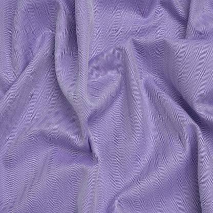 Cotton Twill Shirting - Very Peri and White Herringbone - Deadstock