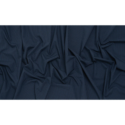 Cotton Shirting - Dark Blue and Black Check Plaid - Deadstock