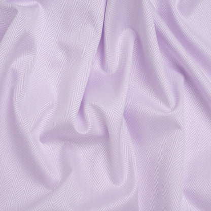 Cotton Jacquard Shirting - Light Purple and White Herringbone - Deadstock
