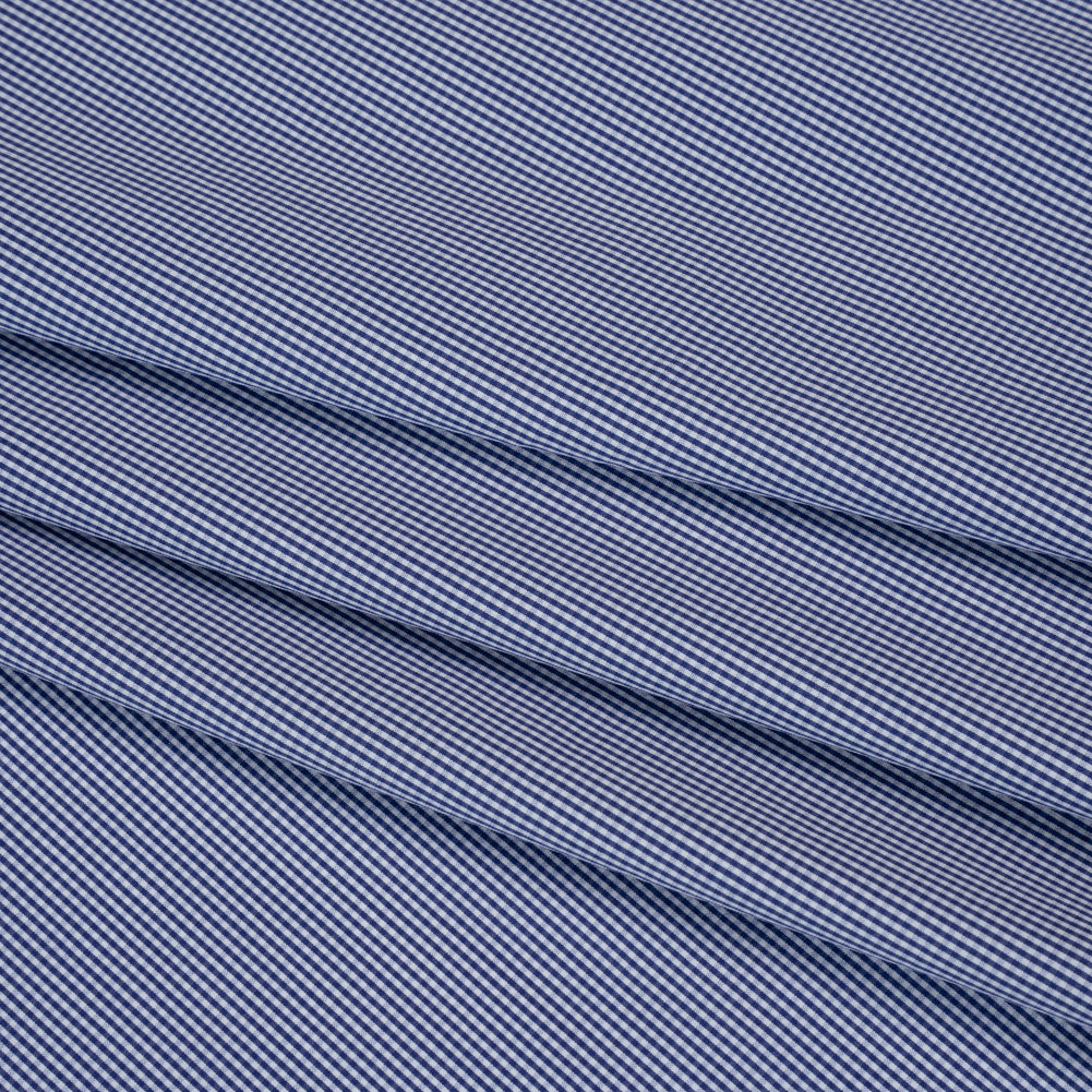 Cotton Shirting - Blue and White Tiny Gingham Check - Deadstock
