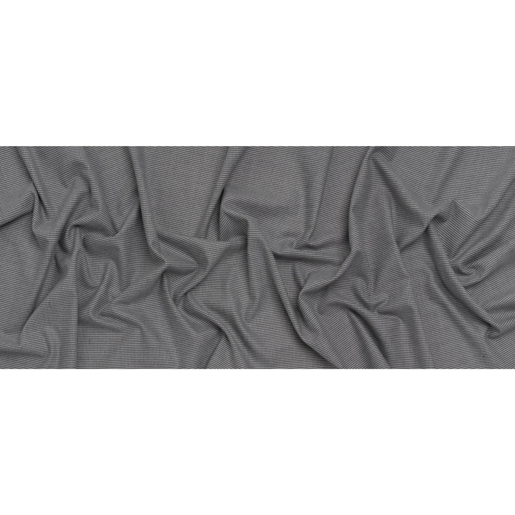 Brushed Cotton Twill - Gray and White Little Houndstooth - Deadstock - Full