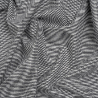 Brushed Cotton Twill - Gray and White Little Houndstooth - Deadstock