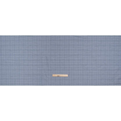 Cotton Oxford Shirting - Blue and White Glen Plaid - Deadstock Full