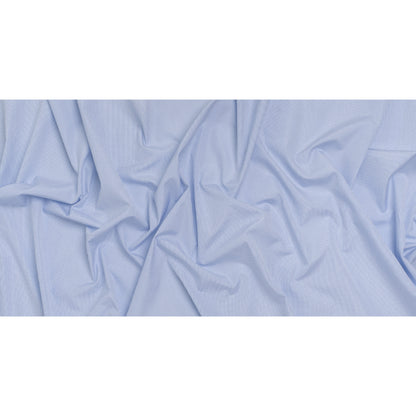 Cotton Shirting - Light Blue and White Little Windowpane Checks - Designer Deadstock