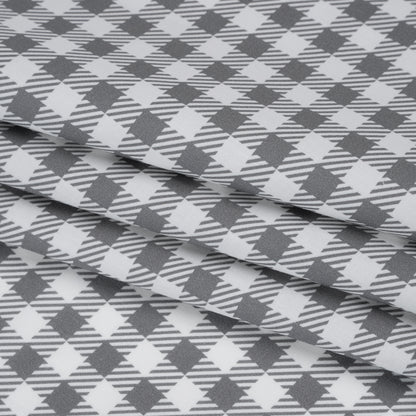 Cotton Shirting - White and Gray Faux Twill Check - Deadstock