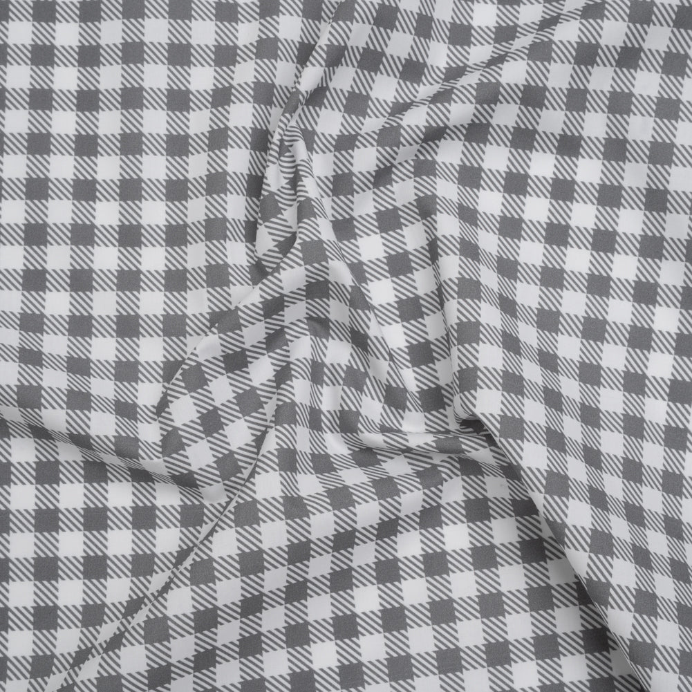 Cotton Shirting - White and Gray Faux Twill Check - Deadstock