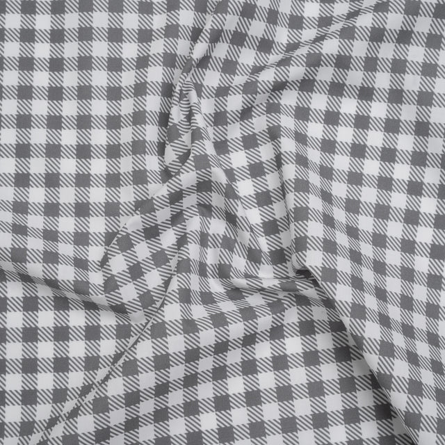 Cotton Shirting - White and Gray Faux Twill Check - Deadstock