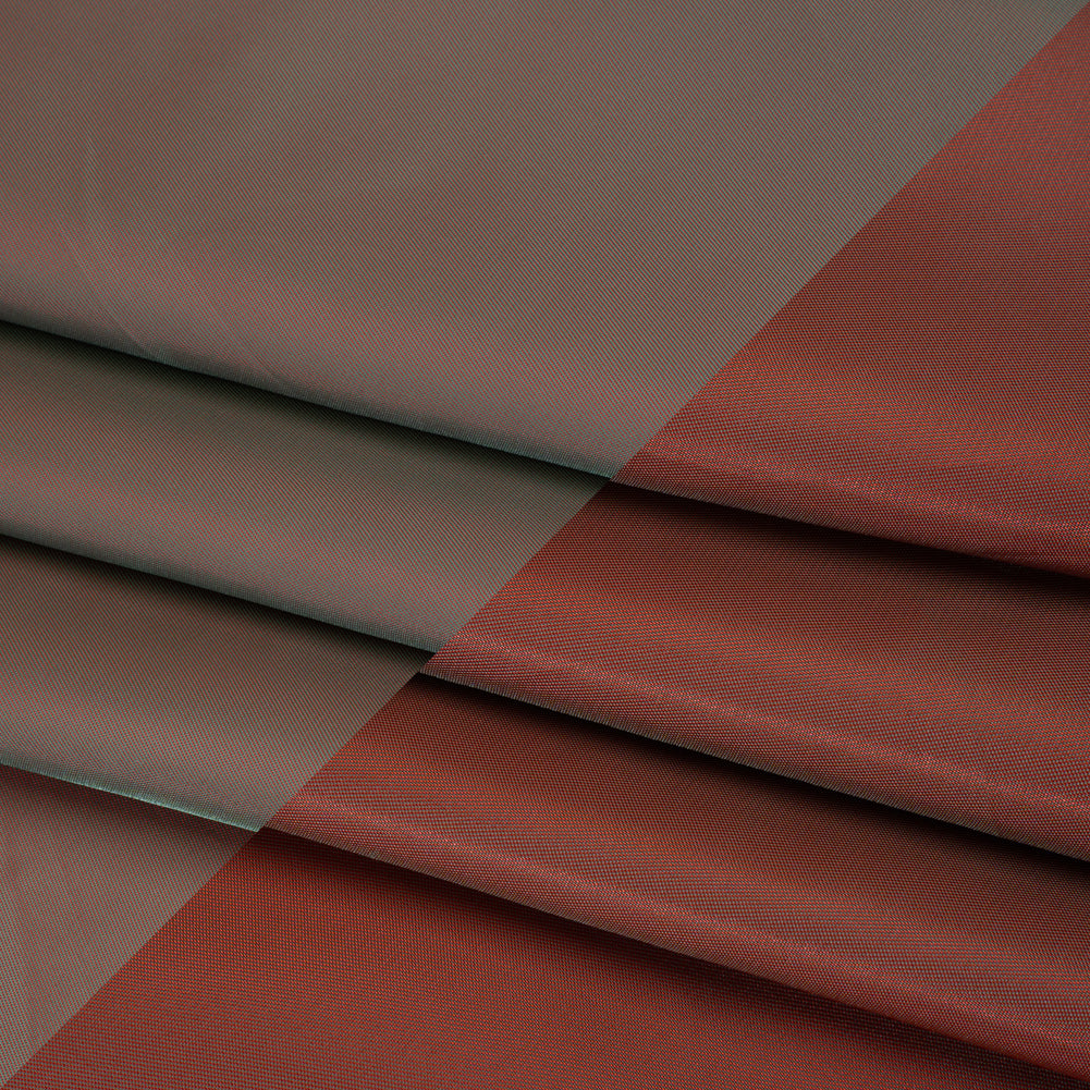 Polyester Twill Lining - Red and Green Iridescent - Deadstock
