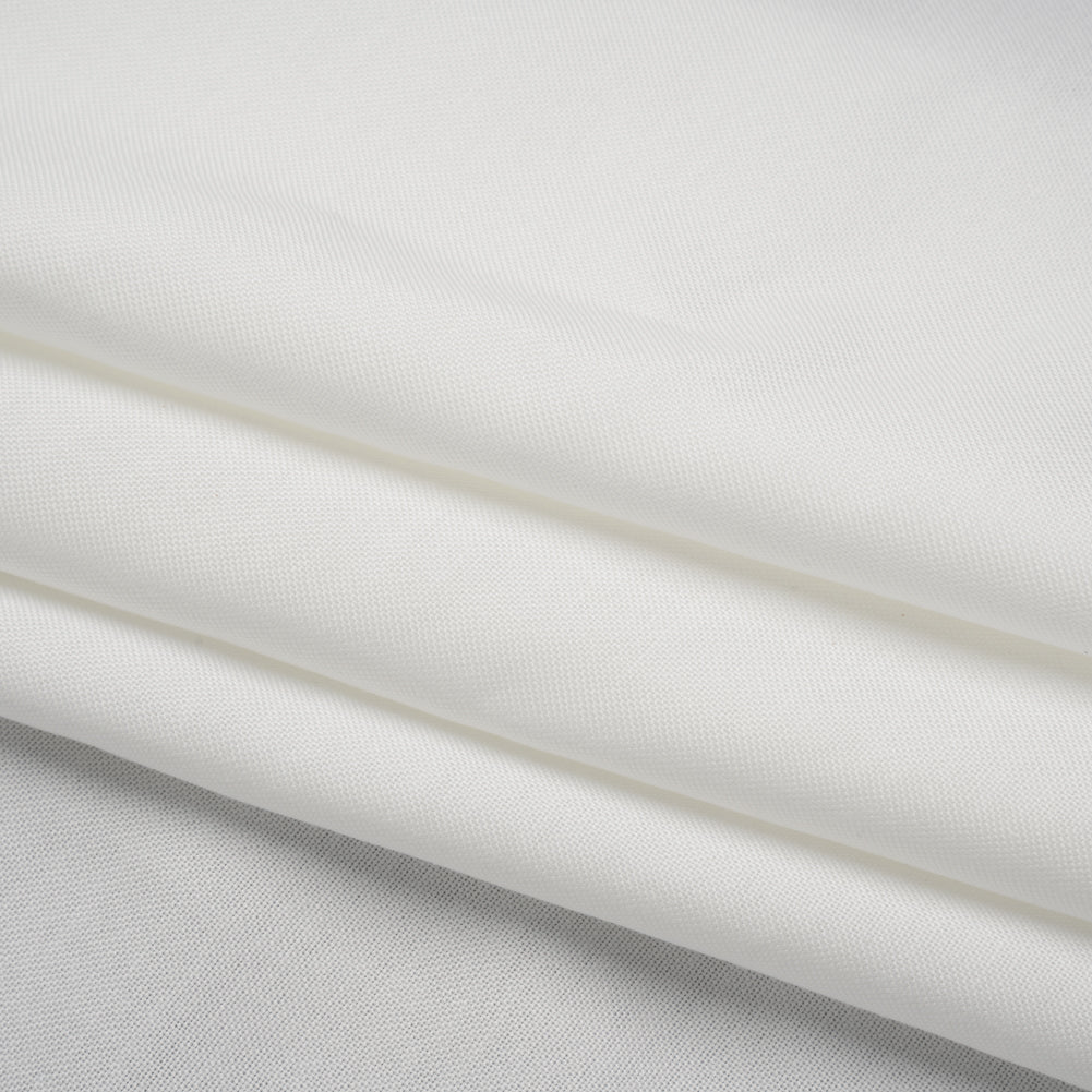 Textured Cotton Woven Shirting - Ivory - Deadstock Folded