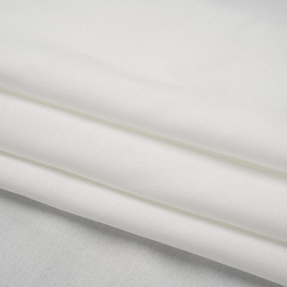 Textured Cotton Woven Shirting - Ivory - Deadstock Folded
