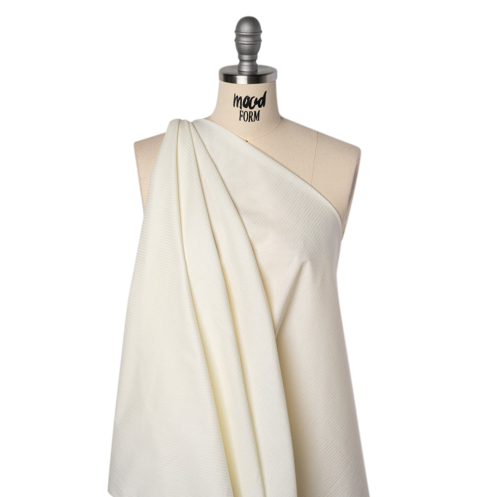 Cotton Herringbone Twill Pocketing - Ivory - Deadstock Drape