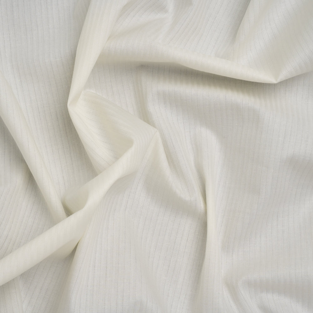 Cotton Herringbone Twill Pocketing - Ivory - Deadstock
