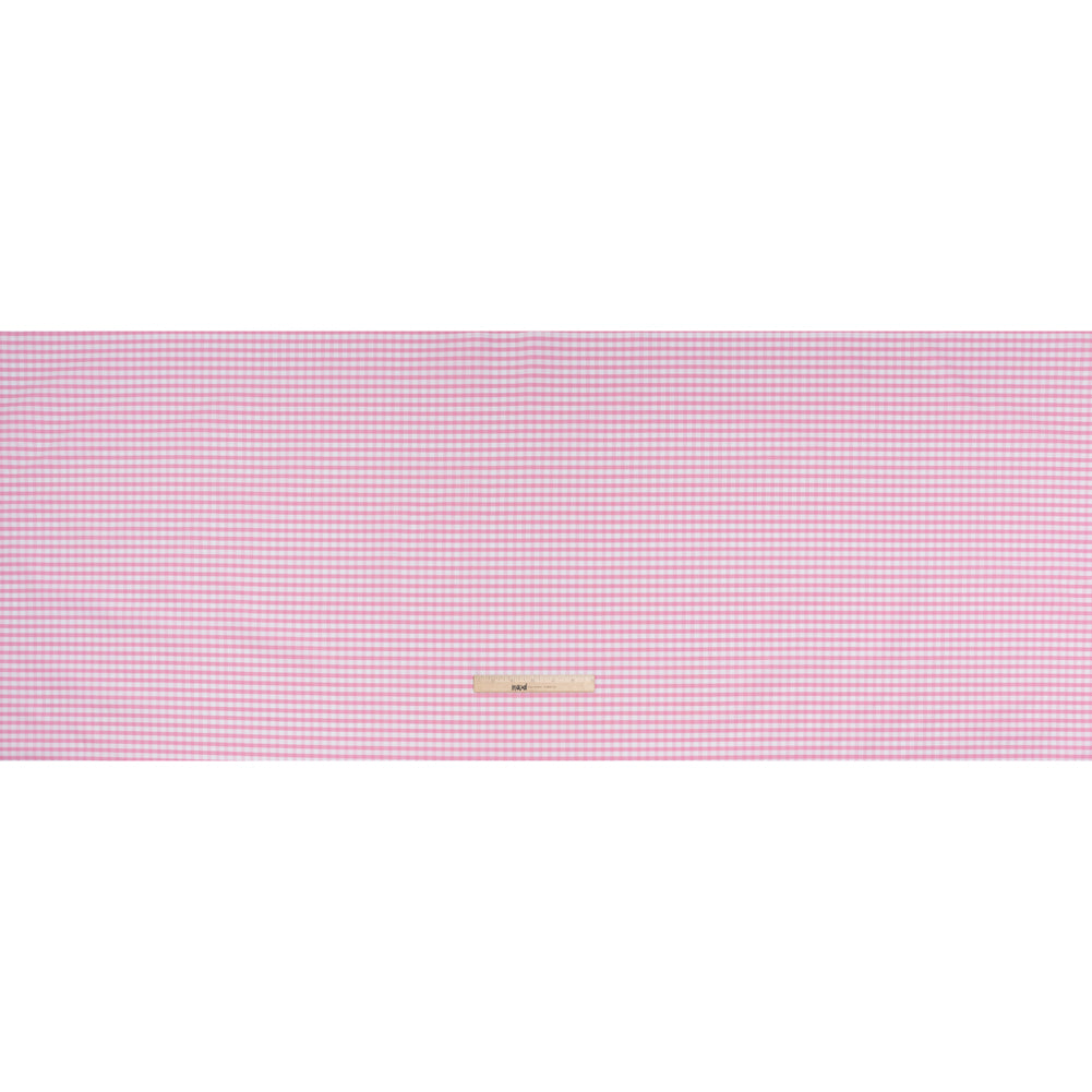 Cotton Oxford Shirting - Light Pink and White Gingham Checks - Deadstock Full