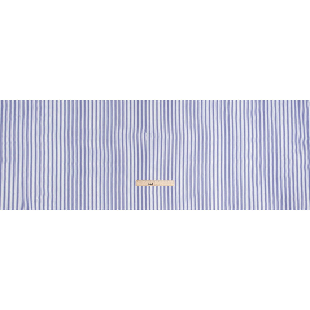 Cotton Shirting - Light Blue and White Candy Stripes - Deadstock Full