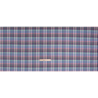 Cotton Twill Shirting - Blue, Green and Red Plaid - Deadstock Full