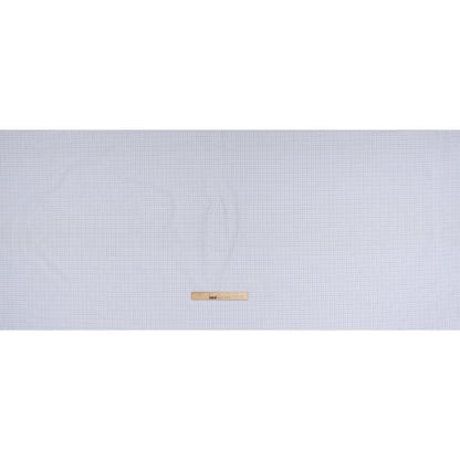 Cotton Twill Shirting - Pale Blue, Navy and White Plaid - Deadstock