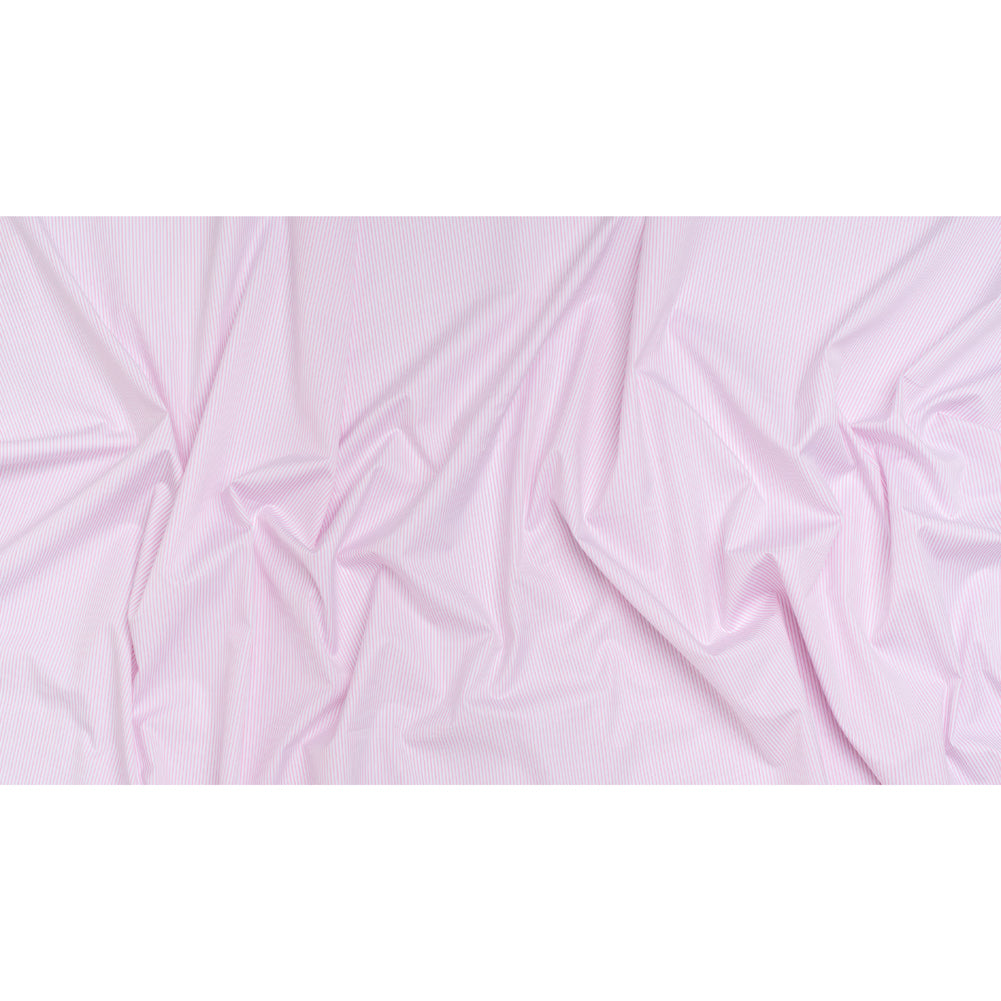 Cotton Twill Shirting - Light Pink, Pale Gray and White Shadow Pinstripes - Deadstock Full