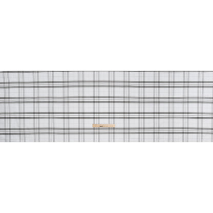 Cotton Oxford Shirting - Greige, Charcoal and White Plaid - Deadstock Full