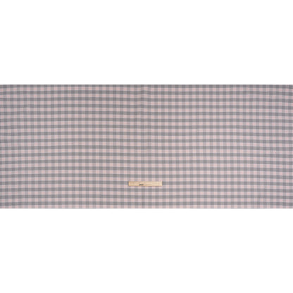 Cotton Oxford Shirting - Pale Pink and Gray Checks - Deadstock