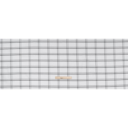 Cotton Oxford Shirting - Charcoal, Light Gray and White Plaid - Deadstock Full