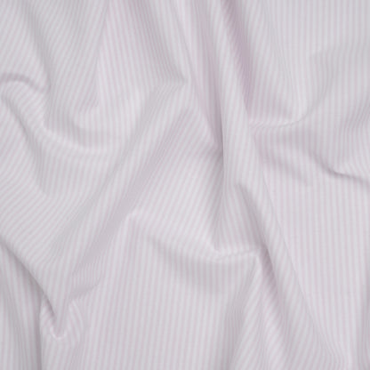 Cotton Oxford Shirting - Pale Pink and White Candy Stripes - Deadstock