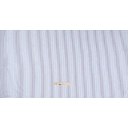 Cotton Oxford Shirting - Sky, Bright Blue and White Candy Stripes - Deadstock