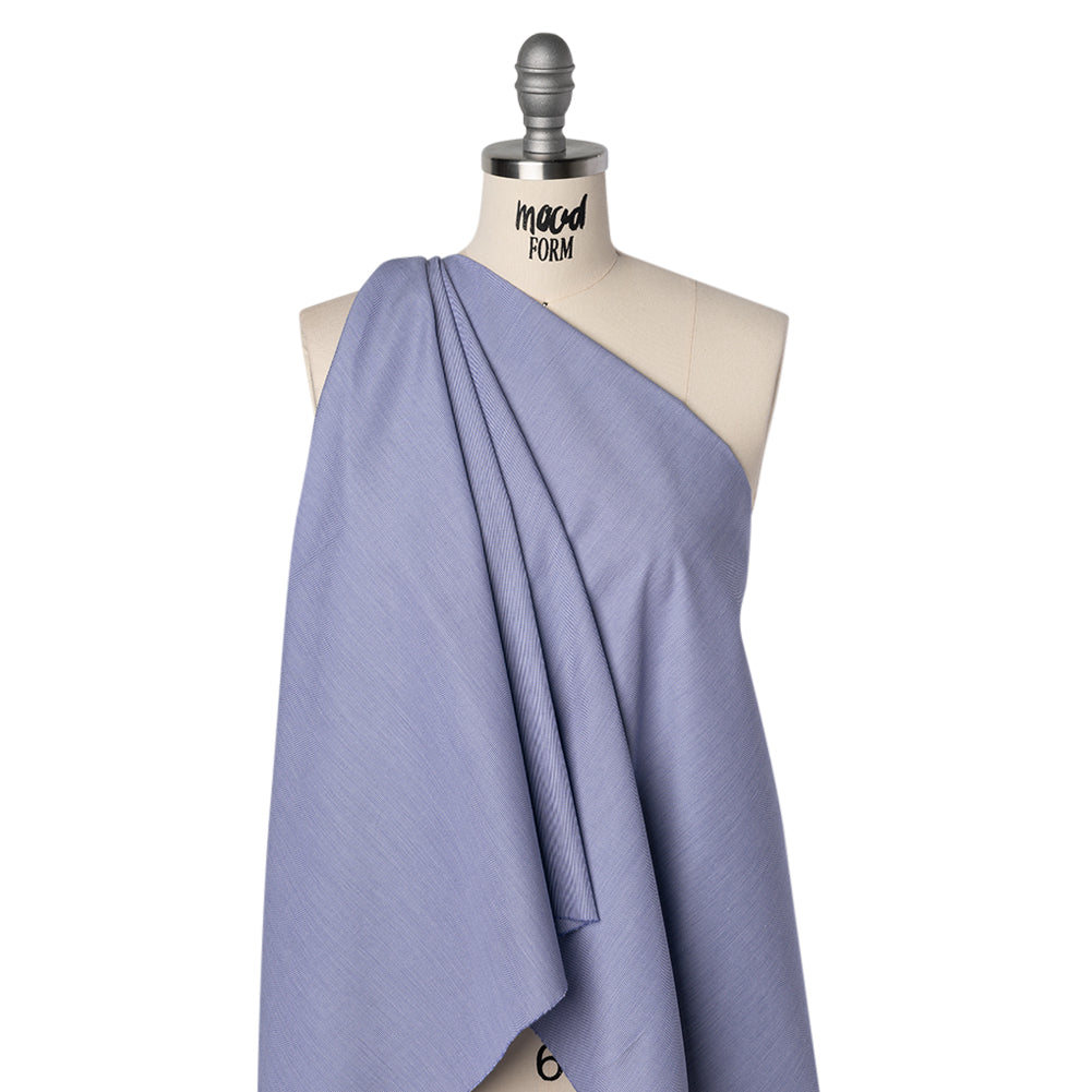 Cotton Shirting - Blue and White Narrow Stripes - Deadstock Drape