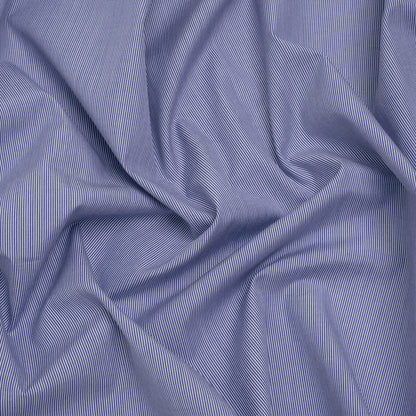 Cotton Shirting - Blue and White Narrow Stripes - Deadstock