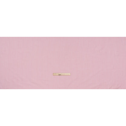 Cotton Oxford Shirting - Light Pink and White Chalk Stripes - Deadstock