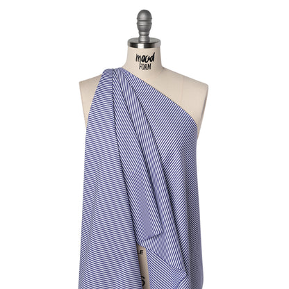 Cotton Shirting - Blue and White Candy Stripes - Deadstock Drape