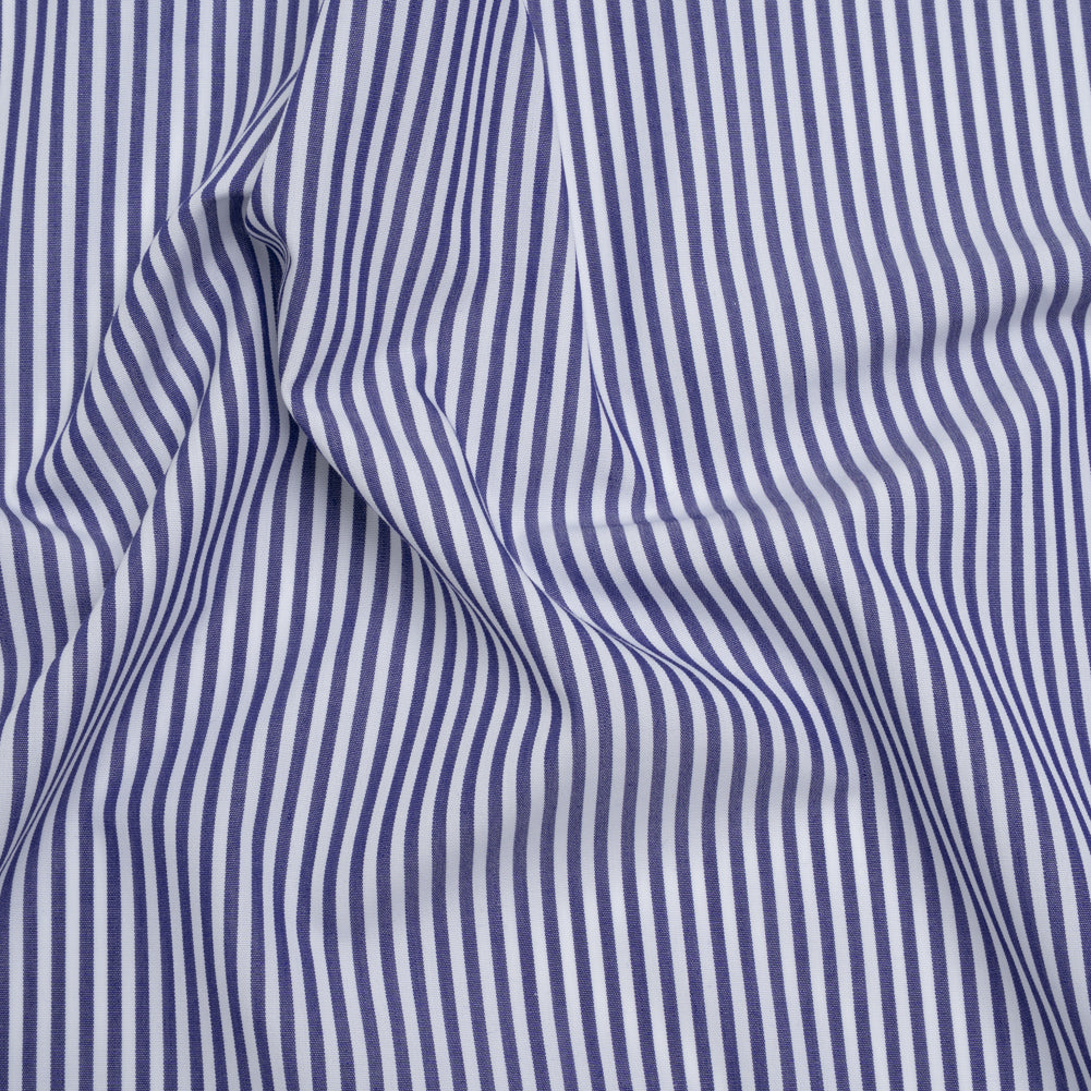 Cotton Shirting - Blue and White Candy Stripes - Deadstock