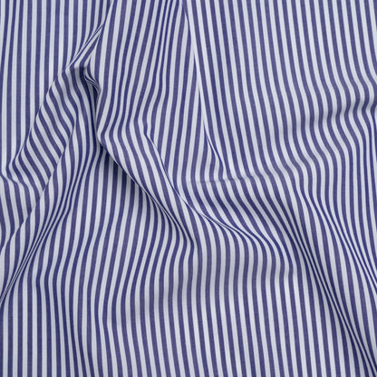 Cotton Shirting - Blue and White Candy Stripes - Deadstock
