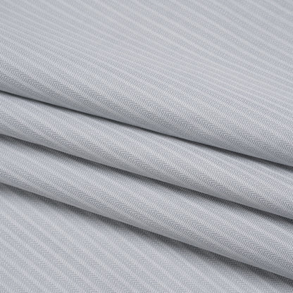 Cotton Herringbone Twill Shirting - Gray Tonal Stripe - Deadstock