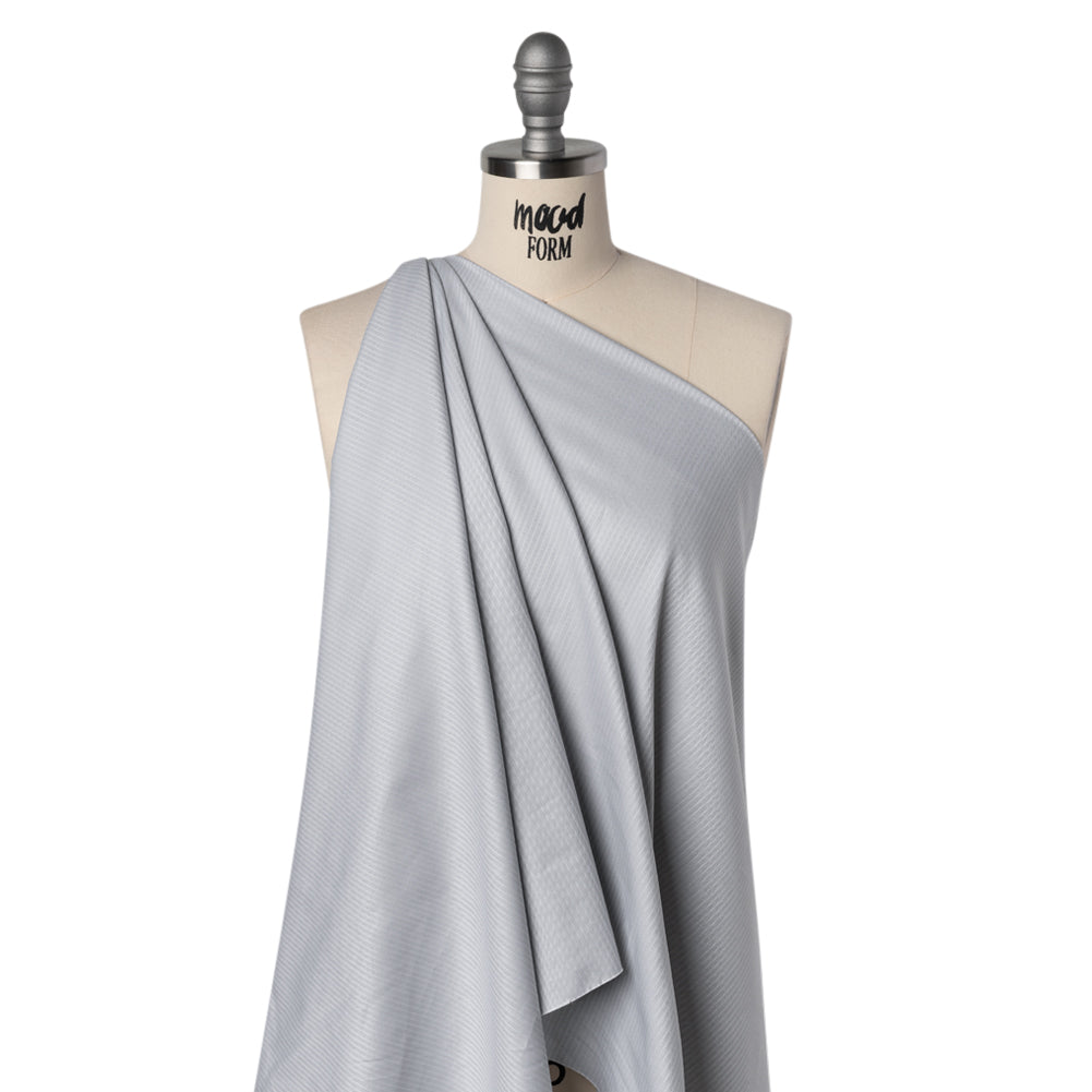 Cotton Herringbone Twill Shirting - Gray Tonal Stripe - Deadstock