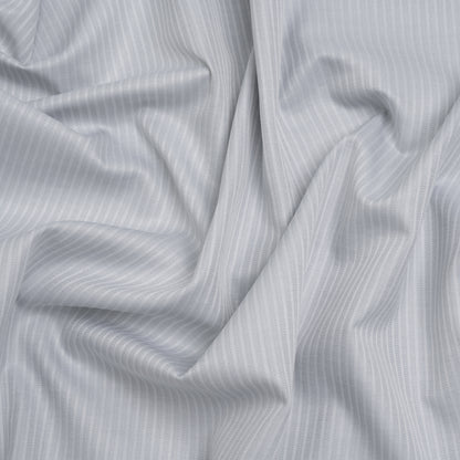 Cotton Herringbone Twill Shirting - Gray Tonal Stripe - Deadstock