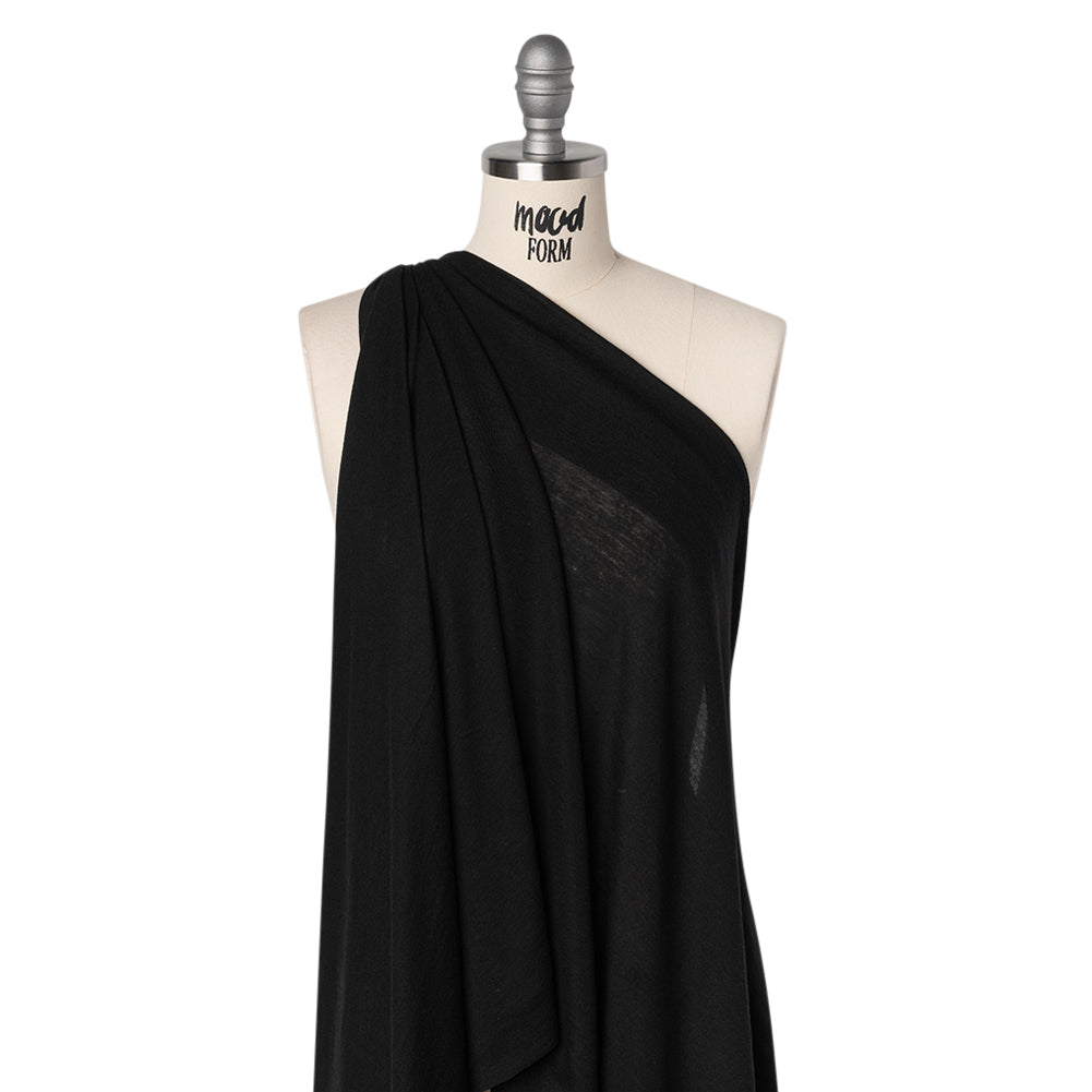 Stretch Rayon Sweater Jersey - Black - Deadstock