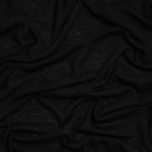 Stretch Rayon Sweater Jersey - Black - Deadstock