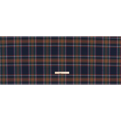 Stretch Polyester and Viscose Twill by Trina Turk - Navy, Olive and Pink Plaid - Designer Deadstock