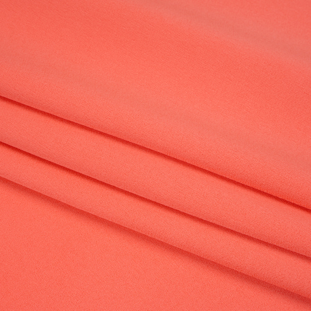 Satin Faced Polyester Crepe by Trina Turk - Coral Lily - Designer Deadstock - Folded