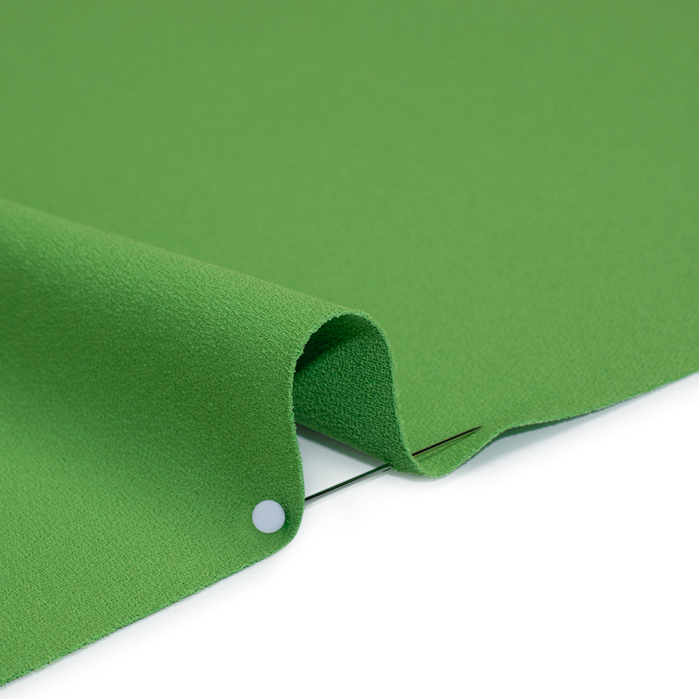 Satin Faced Polyester Crepe by Trina Turk - Mojito Green - Designer Deadstock - Detail