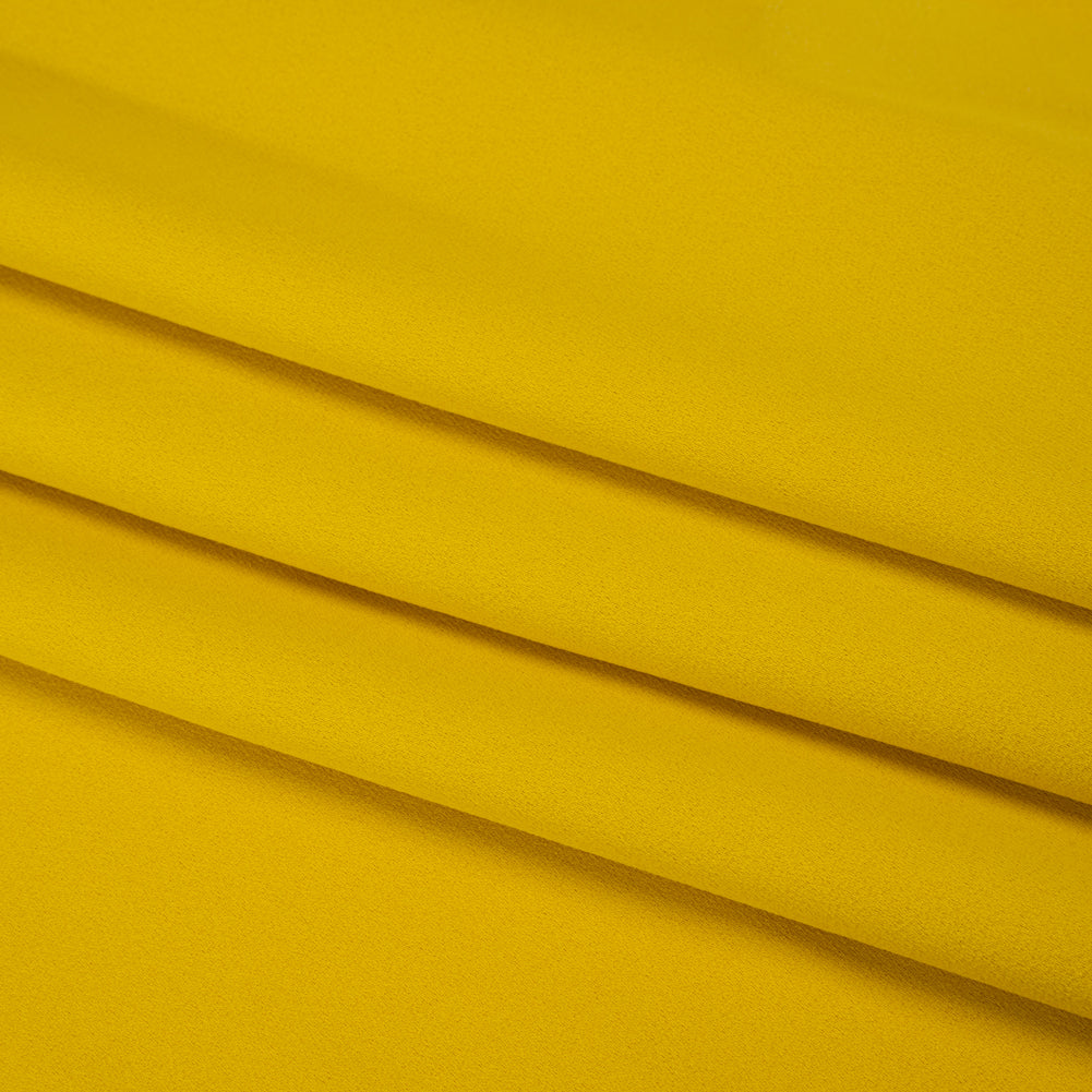 Satin Faced Polyester Crepe by Trina Turk - Crazy Daisy Yellow - Designer Deadstock - Folded